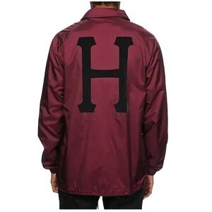 Huf Big H Burgundy Coach Jacket Sz M
